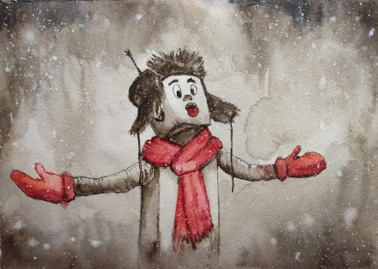 Ловит ртом. Граффити мальчик ловит снежинки ртом.